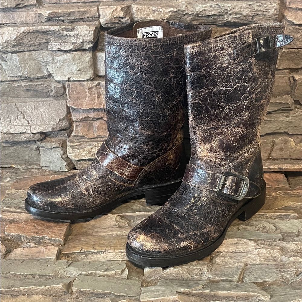 Frye Veronica Distressed Leather Boots